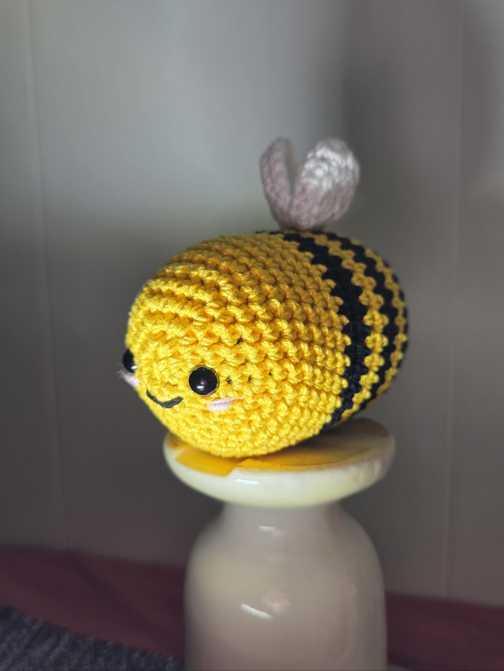 Hand Made Spring Bee Chubby Crochet Soft Toy Stuffie